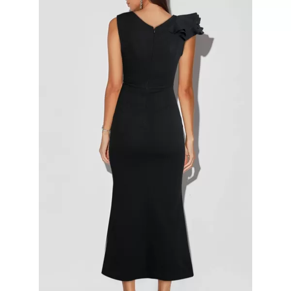 Happy Sailed Womens Formal Dress Batwing Sleeve Waist Belted High Slit Long Maxi Cocktail Party Dresses Evening Gown