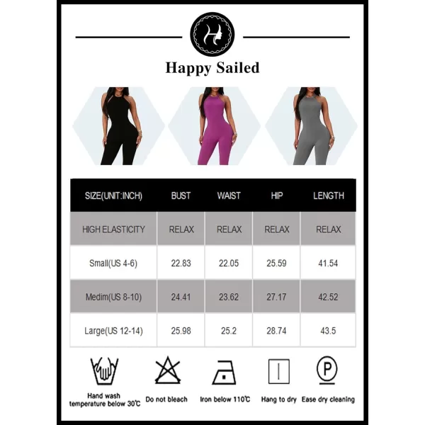 Happy Sailed Womens Halter Bodycon Jumpsuits Summer Sleeveless Tummy Control Long Pants Unitard Bodysuit One Piece Rompers