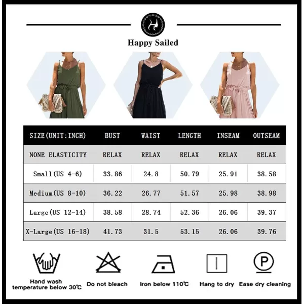 Happy Sailed Womens Jumpsuits Casual Spaghetti Strap Wide Leg Split Belted Jumpsuit Long Pants Romper Summer Outfits 2023