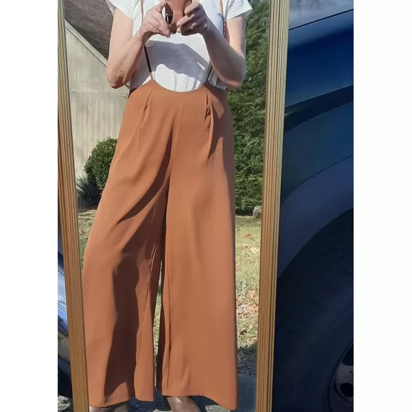 Happy Sailed Womens Jumpsuits Casual Spaghetti Strap Wide Leg Split Belted Jumpsuit Long Pants Romper Summer Outfits 2023