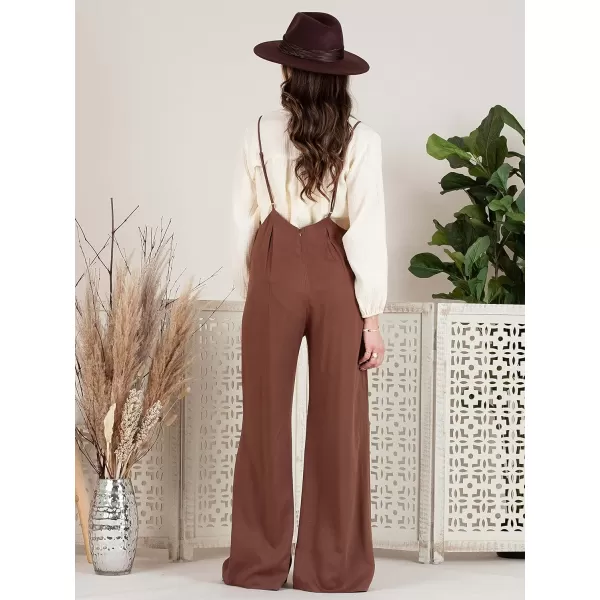 Happy Sailed Womens Jumpsuits Casual Spaghetti Strap Wide Leg Split Belted Jumpsuit Long Pants Romper Summer Outfits 2023