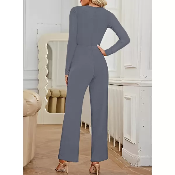 Happy Sailed Womens Jumpsuits Fall Fashion Long Sleeve Cutout High Waist Wide Leg Pants Rompers Jumpsuit
