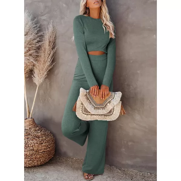 Happy Sailed Womens Jumpsuits Fall Fashion Long Sleeve Cutout High Waist Wide Leg Pants Rompers Jumpsuit