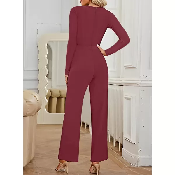 Happy Sailed Womens Jumpsuits Fall Fashion Long Sleeve Cutout High Waist Wide Leg Pants Rompers Jumpsuit