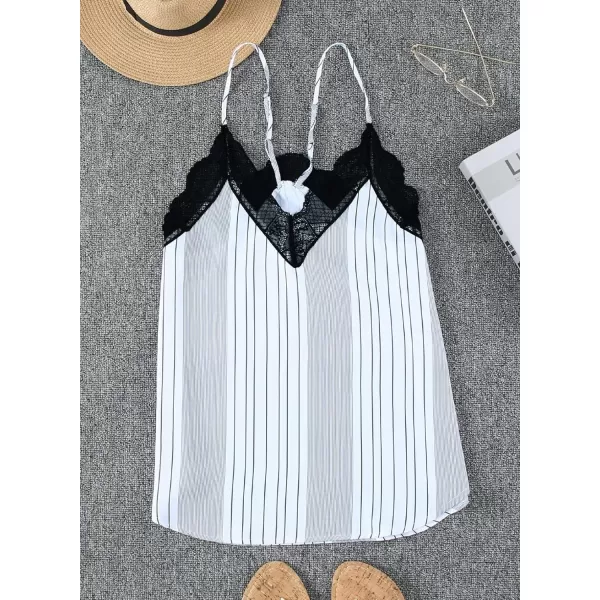 Happy Sailed Womens Lace Camisoles Sexy V Neck Racerback Flowy Tank Tops Summer Sleeveless Cami Shirts Blouses