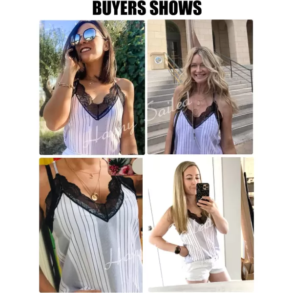 Happy Sailed Womens Lace Camisoles Sexy V Neck Racerback Flowy Tank Tops Summer Sleeveless Cami Shirts Blouses