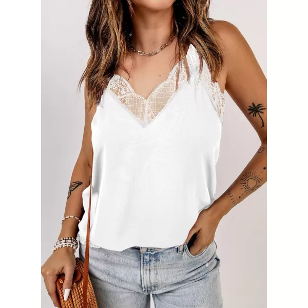Happy Sailed Womens Lace Camisoles Sexy V Neck Racerback Flowy Tank Tops Summer Sleeveless Cami Shirts Blouses