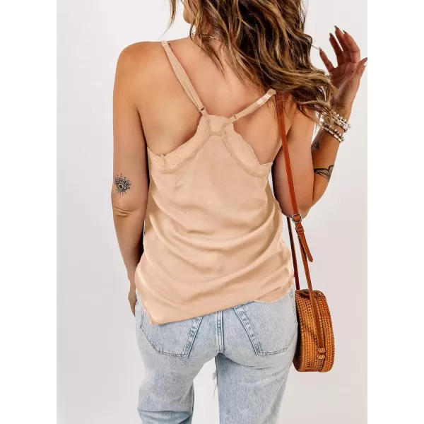 Happy Sailed Womens Lace Camisoles Sexy V Neck Racerback Flowy Tank Tops Summer Sleeveless Cami Shirts Blouses