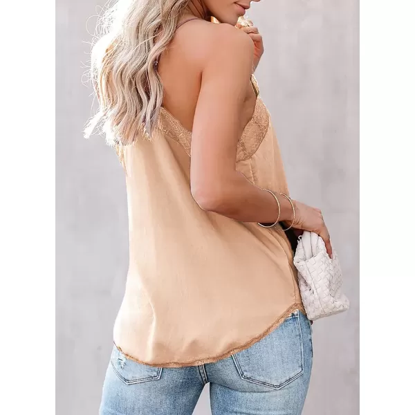 Happy Sailed Womens Lace Camisoles Sexy V Neck Racerback Flowy Tank Tops Summer Sleeveless Cami Shirts Blouses