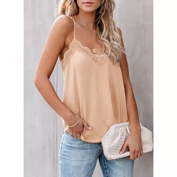 Happy Sailed Womens Lace Camisoles Sexy V Neck Racerback Flowy Tank Tops Summer Sleeveless Cami Shirts Blouses