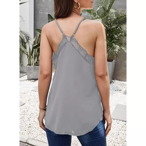 Happy Sailed Womens Lace Camisoles Sexy V Neck Racerback Flowy Tank Tops Summer Sleeveless Cami Shirts Blouses