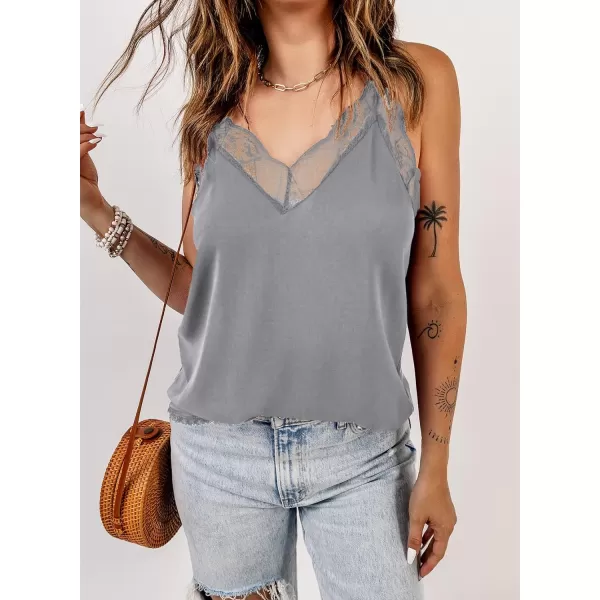 Happy Sailed Womens Lace Camisoles Sexy V Neck Racerback Flowy Tank Tops Summer Sleeveless Cami Shirts Blouses