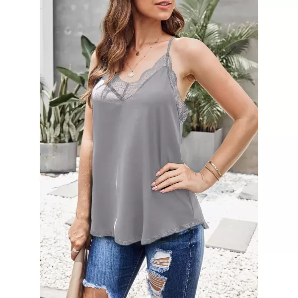Happy Sailed Womens Lace Camisoles Sexy V Neck Racerback Flowy Tank Tops Summer Sleeveless Cami Shirts Blouses