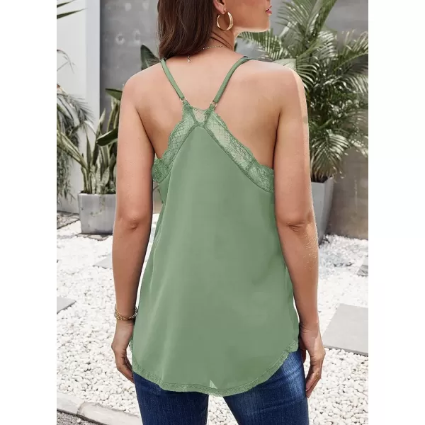 Happy Sailed Womens Lace Camisoles Sexy V Neck Racerback Flowy Tank Tops Summer Sleeveless Cami Shirts Blouses