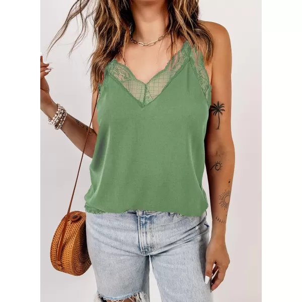 Happy Sailed Womens Lace Camisoles Sexy V Neck Racerback Flowy Tank Tops Summer Sleeveless Cami Shirts Blouses