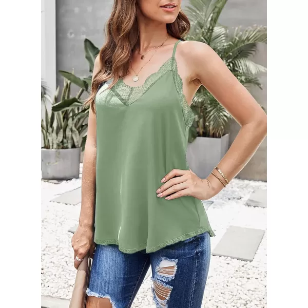 Happy Sailed Womens Lace Camisoles Sexy V Neck Racerback Flowy Tank Tops Summer Sleeveless Cami Shirts Blouses