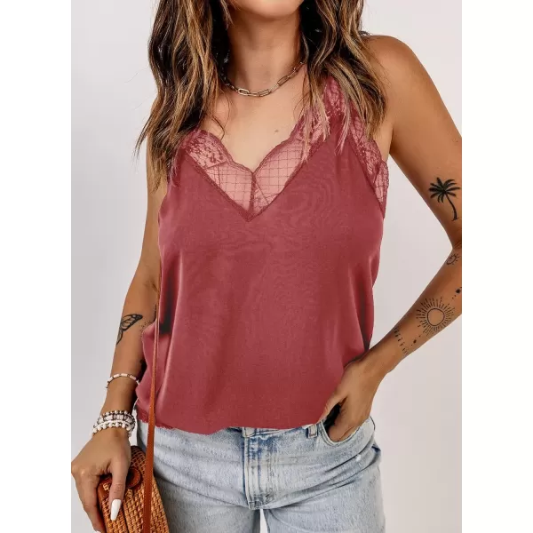Happy Sailed Womens Lace Camisoles Sexy V Neck Racerback Flowy Tank Tops Summer Sleeveless Cami Shirts Blouses
