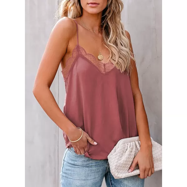 Happy Sailed Womens Lace Camisoles Sexy V Neck Racerback Flowy Tank Tops Summer Sleeveless Cami Shirts Blouses