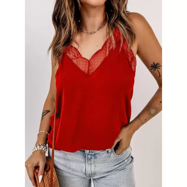 Happy Sailed Womens Lace Camisoles Sexy V Neck Racerback Flowy Tank Tops Summer Sleeveless Cami Shirts Blouses