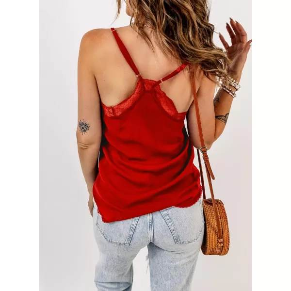 Happy Sailed Womens Lace Camisoles Sexy V Neck Racerback Flowy Tank Tops Summer Sleeveless Cami Shirts Blouses