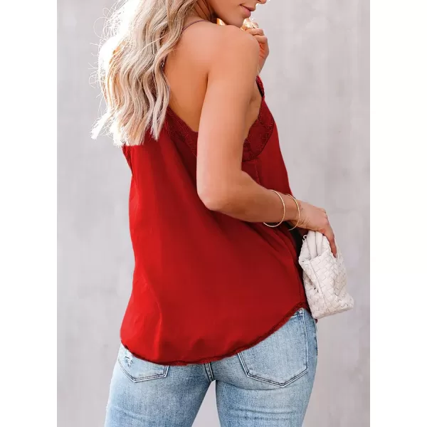 Happy Sailed Womens Lace Camisoles Sexy V Neck Racerback Flowy Tank Tops Summer Sleeveless Cami Shirts Blouses