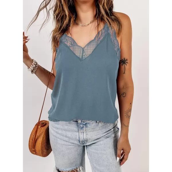 Happy Sailed Womens Lace Camisoles Sexy V Neck Racerback Flowy Tank Tops Summer Sleeveless Cami Shirts Blouses