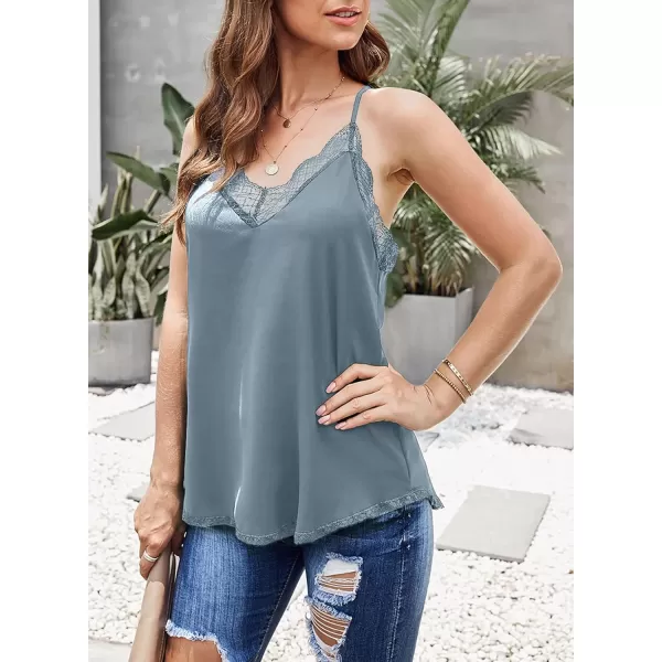 Happy Sailed Womens Lace Camisoles Sexy V Neck Racerback Flowy Tank Tops Summer Sleeveless Cami Shirts Blouses