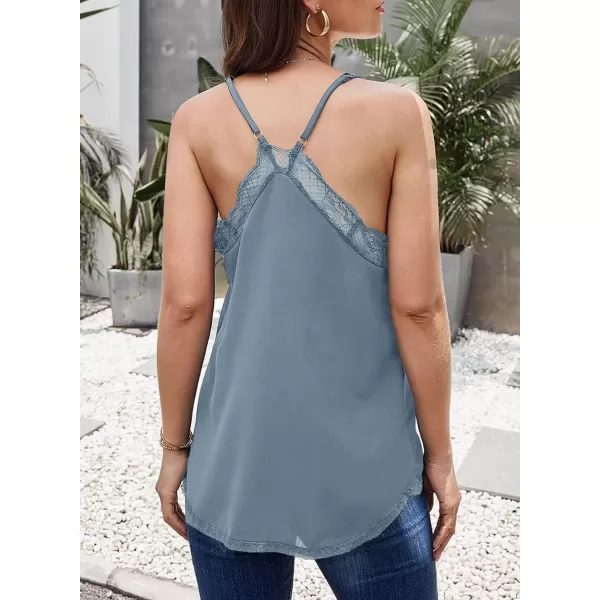 Happy Sailed Womens Lace Camisoles Sexy V Neck Racerback Flowy Tank Tops Summer Sleeveless Cami Shirts Blouses