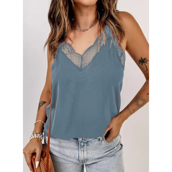 Happy Sailed Womens Lace Camisoles Sexy V Neck Racerback Flowy Tank Tops Summer Sleeveless Cami Shirts Blouses