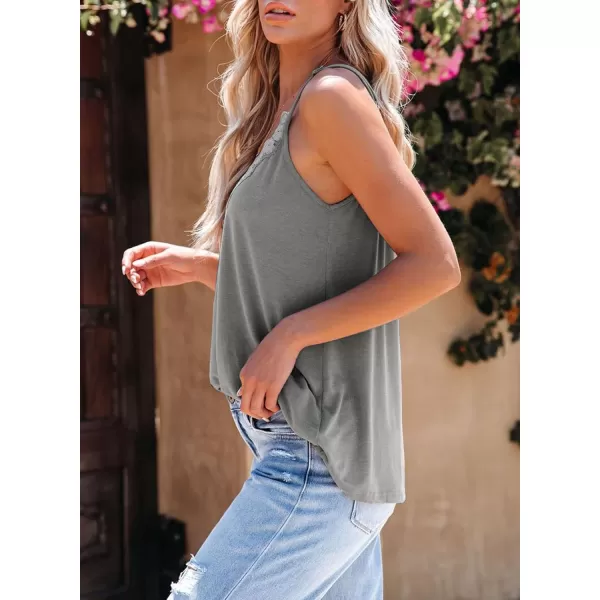 Happy Sailed Womens Lace Camisoles Sexy V Neck Racerback Flowy Tank Tops Summer Sleeveless Cami Shirts Blouses