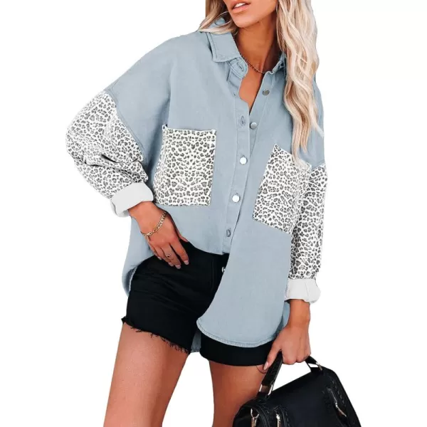 1 Contrast Leopard Sky Blue