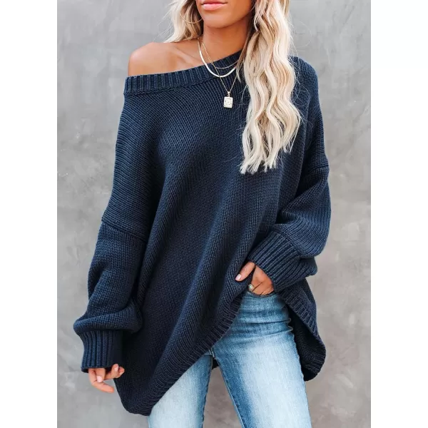 Happy Sailed Women's Oversized Sweater Long Sleeve Crew Neck Chunky Knit Jumper Tops Loose Pullover Sweaters S-2XL