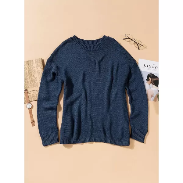 Happy Sailed Women's Oversized Sweater Long Sleeve Crew Neck Chunky Knit Jumper Tops Loose Pullover Sweaters S-2XL
