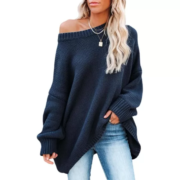 Happy Sailed Women's Oversized Sweater Long Sleeve Crew Neck Chunky Knit Jumper Tops Loose Pullover Sweaters S-2XL