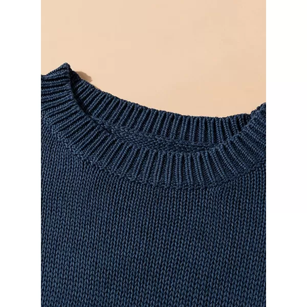 Happy Sailed Women's Oversized Sweater Long Sleeve Crew Neck Chunky Knit Jumper Tops Loose Pullover Sweaters S-2XL
