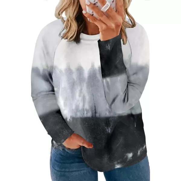 Happy Sailed Womens Plus Size Colorblock Tie Dye Printed Long Sleeve Oversized Pullover Sweatshirt Tops,5X Black