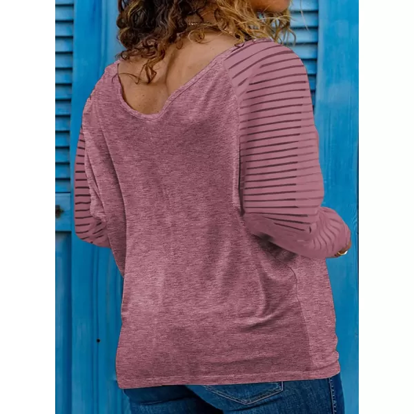 Happy Sailed Womens Plus Size Fall Tops Long Sleeve V Neck Loose Casual Tee Shirt