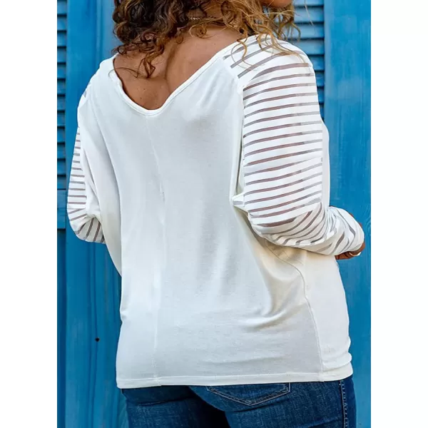 Happy Sailed Womens Plus Size Fall Tops Long Sleeve V Neck Loose Casual Tee Shirt