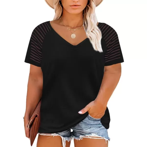 Happy Sailed Womens Plus Size Fall Tops Long Sleeve V Neck Loose Casual Tee Shirt