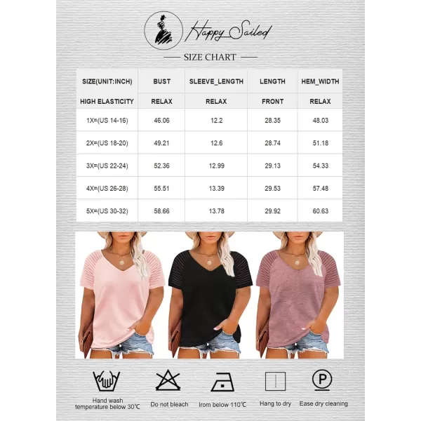 Happy Sailed Womens Plus Size Fall Tops Long Sleeve V Neck Loose Casual Tee Shirt