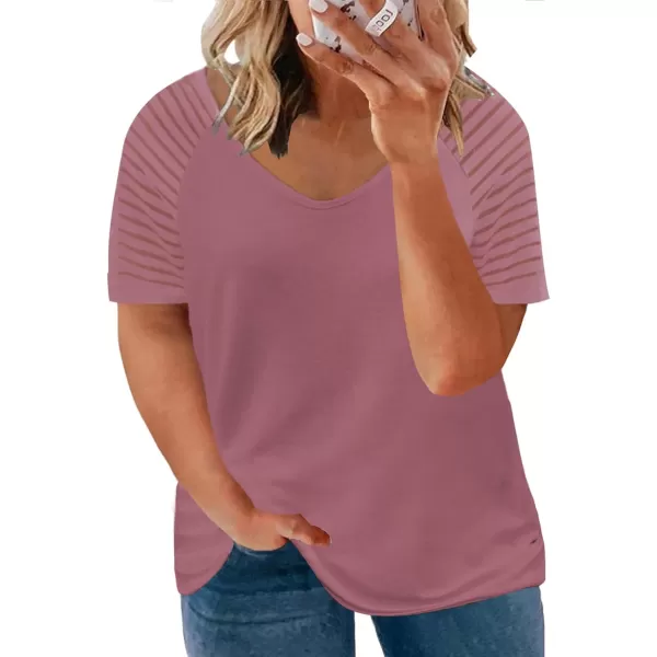 Happy Sailed Womens Plus Size Fall Tops Long Sleeve V Neck Loose Casual Tee Shirt