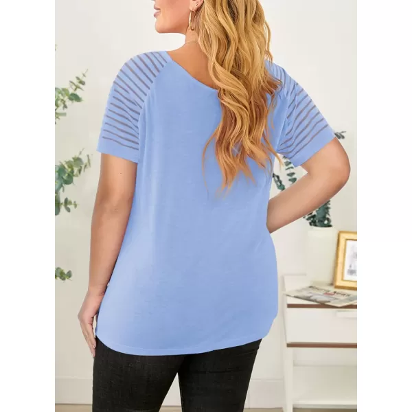 Happy Sailed Womens Plus Size Fall Tops Long Sleeve V Neck Loose Casual Tee Shirt