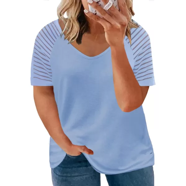 Happy Sailed Womens Plus Size Fall Tops Long Sleeve V Neck Loose Casual Tee Shirt