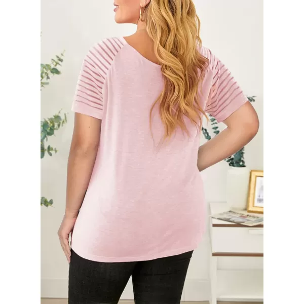 Happy Sailed Womens Plus Size Fall Tops Long Sleeve V Neck Loose Casual Tee Shirt