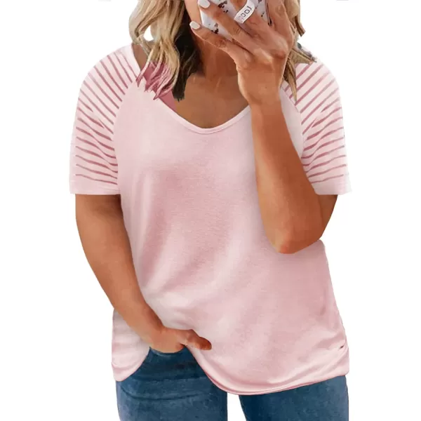 Happy Sailed Womens Plus Size Fall Tops Long Sleeve V Neck Loose Casual Tee Shirt