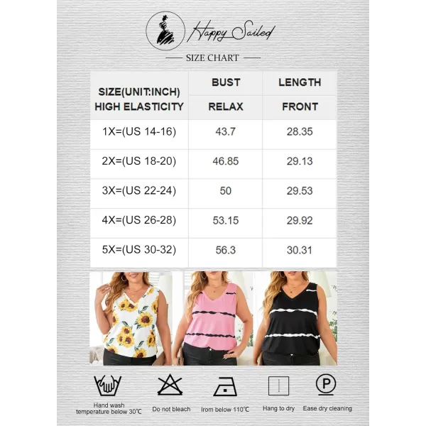 Happy Sailed Womens Plus Size Striped Tank Tops Casual Sleeveless V Neck Loose Tunic Blouse Tops,4X Pink