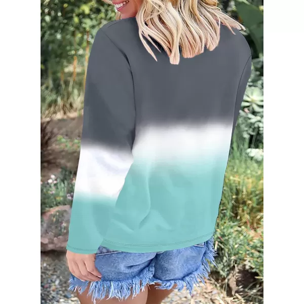 Happy Sailed Womens Plus Size Tie Dye Sweatshirt Casual Long Sleeve Crew Neck Colorblock Pullover Tops,3X Gray