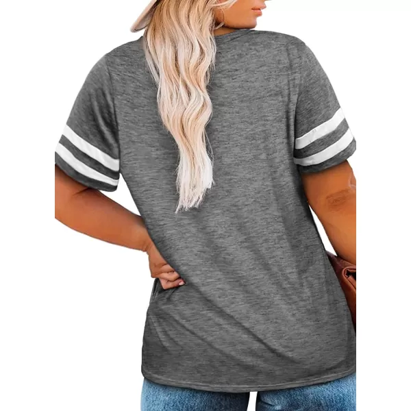 Happy Sailed Womens Plus Size Tunic Tops Summer Short Sleeve V Neck/Crew Neck Loose Casual Tee Shirt