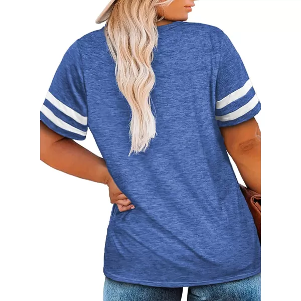 Happy Sailed Womens Plus Size Tunic Tops Summer Short Sleeve V Neck/Crew Neck Loose Casual Tee Shirt