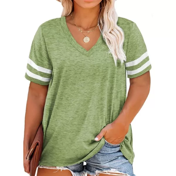Happy Sailed Womens Plus Size Tunic Tops Summer Short Sleeve V Neck/Crew Neck Loose Casual Tee Shirt